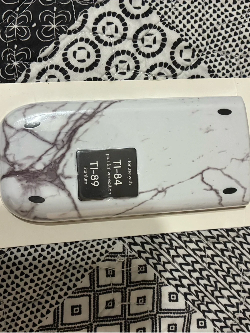 TI-84 / TI-89 Marble Pattern Protective Case - White/Purple